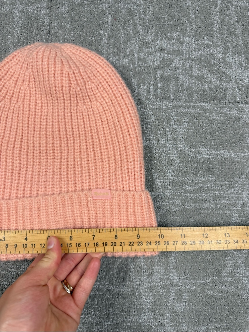 Madewell Ribbed Peachy Alpaca Blend Beanie Hat OS - Picture 3 of 5